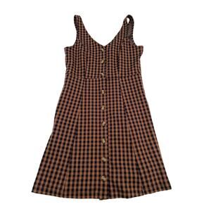 American Eagle Plaid Mini Dress Brown Size Small Long